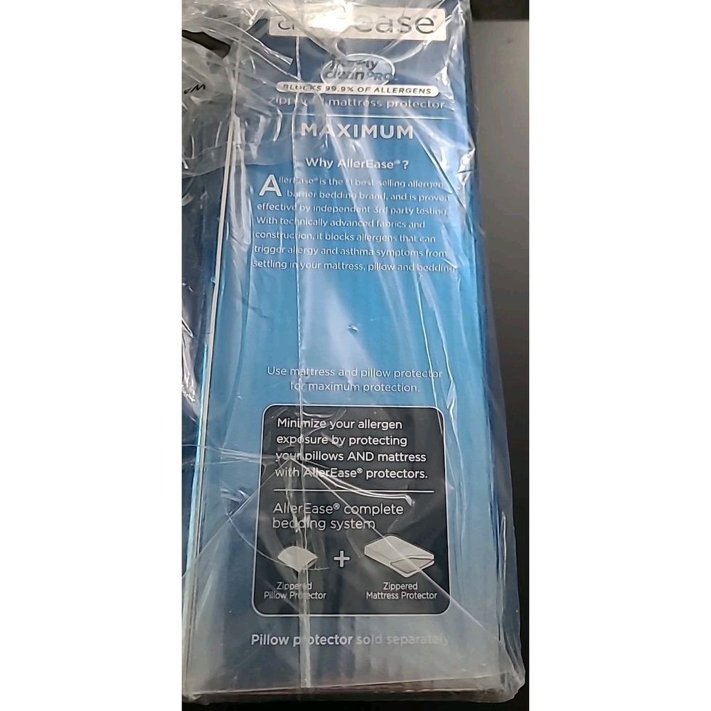 Allerease Zippered Mattress Protection Waterproof Allergen Barrier Twin Cover - Picture 3 of 5